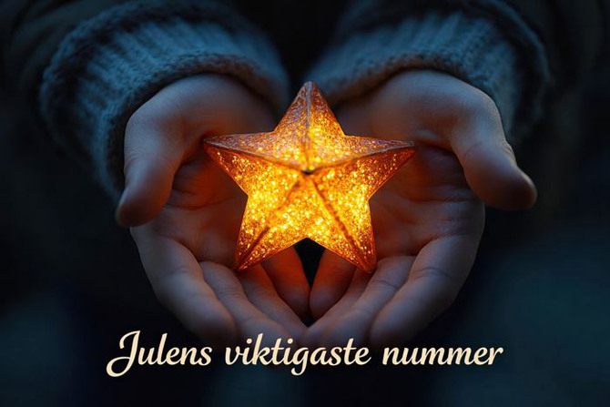 En person som håller en lysande stjärna i sina händer.