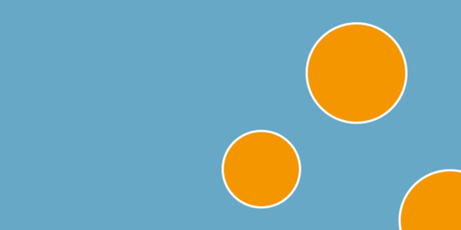 Ljusblå bakgrund med orangea cirklar