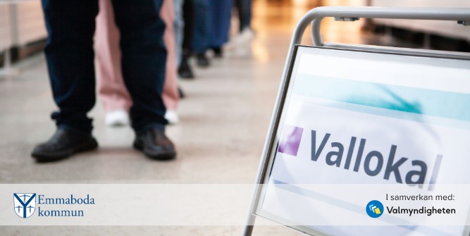 En skylt med ordet vallokal