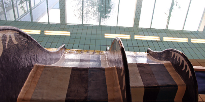 bild på rutschkana i undervisningsbassäng