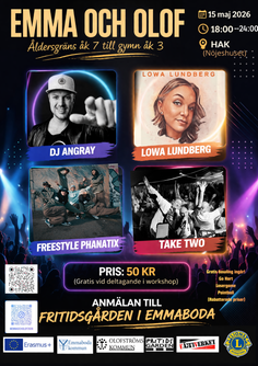 Affisch Emma och Olof kvällsevent
