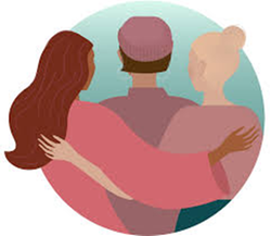 Illustration som föreställer tre kvinnor bakifrån