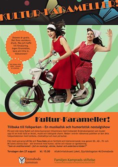 Affisch för kulturevenemanget Kulturkarameller i Augusti
