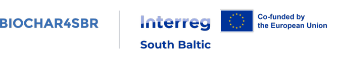 Loggor: BIOCHAR4SBR, Interreg South Baltic och European Union